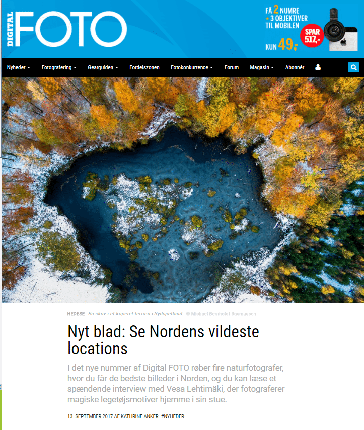 Artikel i nordens største fotomagasin Digital foto