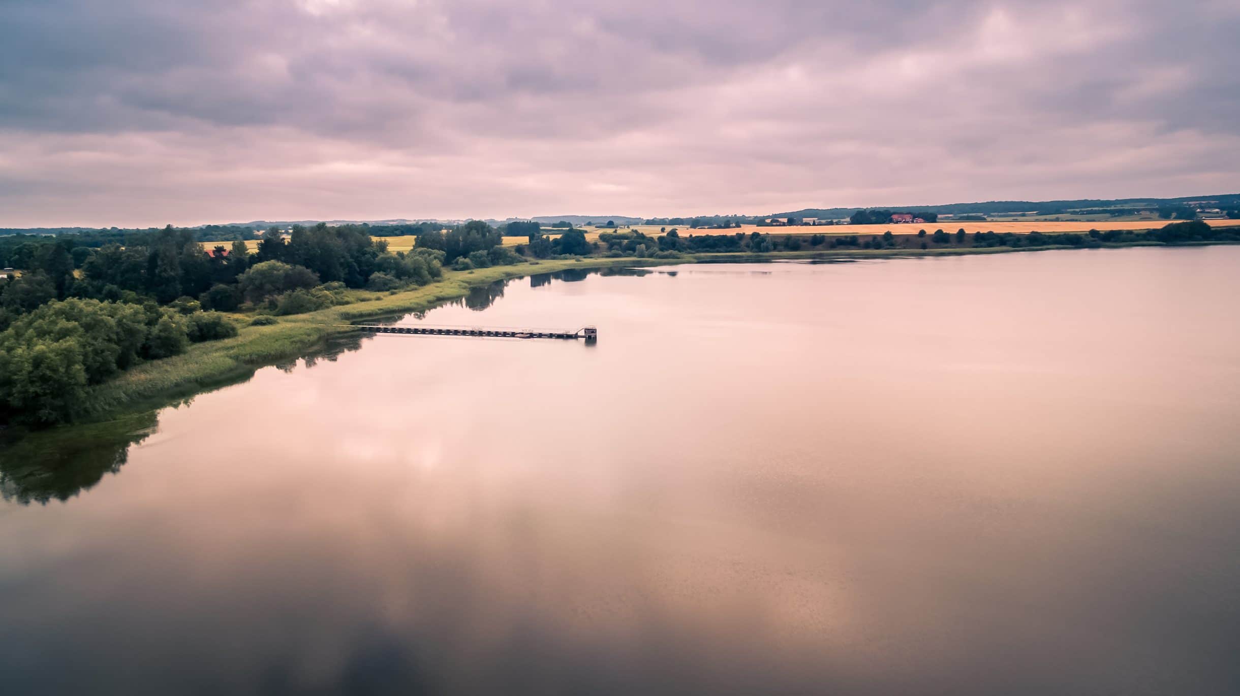 The old drain in Haraldsted lake Denmark
