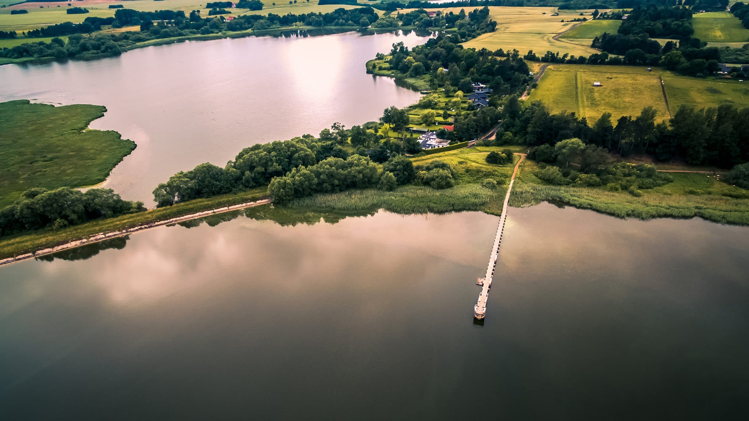 The old drain in Haraldsted lake Denmark
