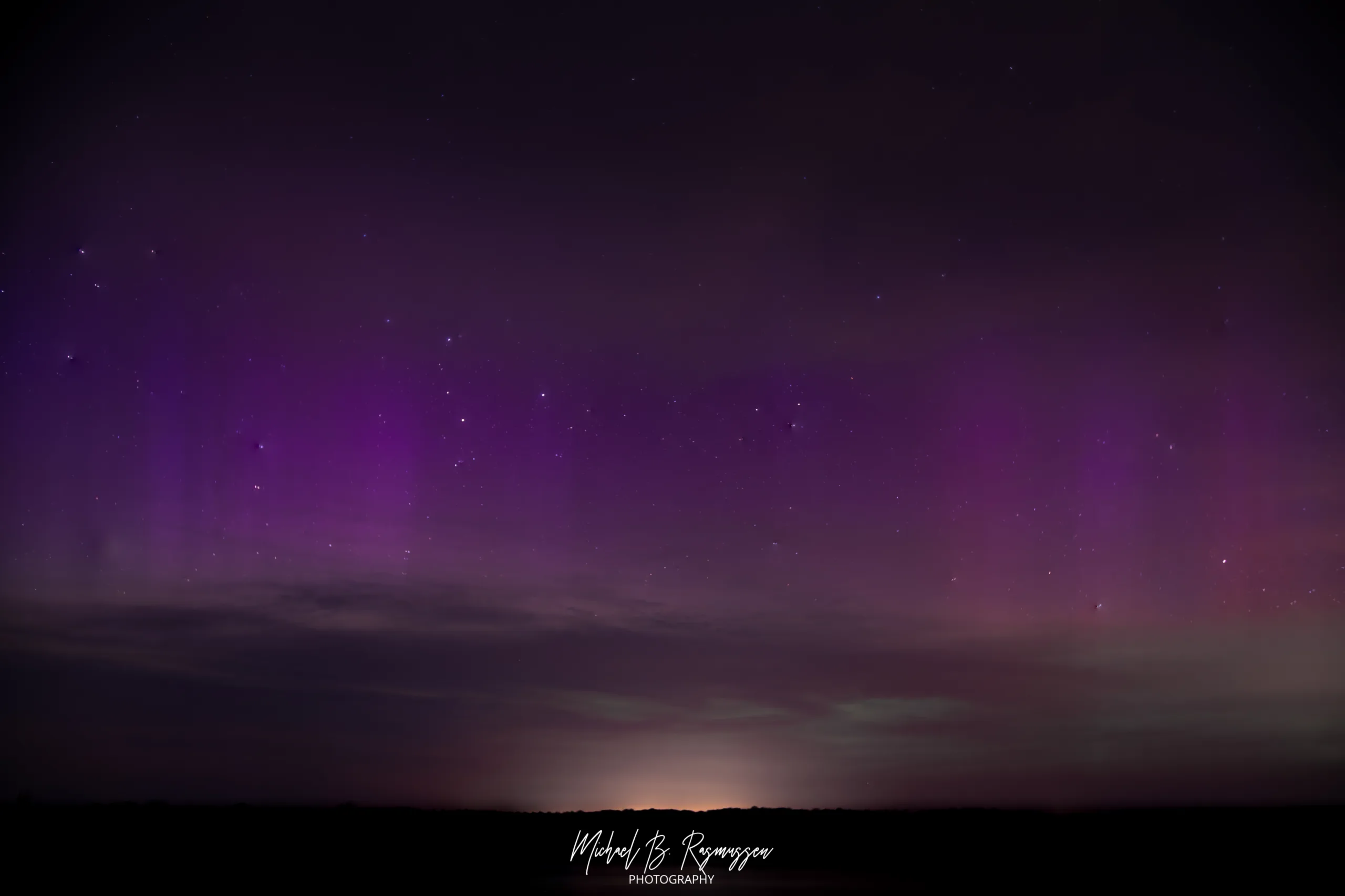 Nordlys over Tystrup Bavelse Søerne